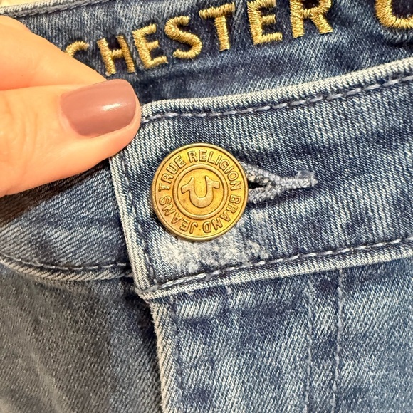 True Religion Manchester United Fey Mid Rise Modern Flare Jeans size 29 - Picture 5 of 6